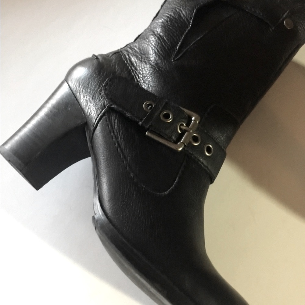 Nine West High Heel Black Buckle Boots Sz 9
